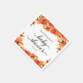 Serviette En Papier Élégant Baby shower de pavot doré (Coin)