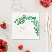 Serviette En Papier Elégant Baby shower de verdure Eucalyptus (En situation)
