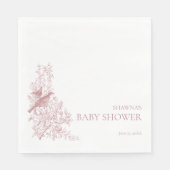Serviette En Papier Elégant Baby shower d'oiseaux naturels de Chinoise (Devant)