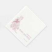 Serviette En Papier Elégant Baby shower d'oiseaux naturels de Chinoise (Coin)