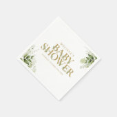Serviette En Papier Élégant Baby shower d'or Foliage (Coin)