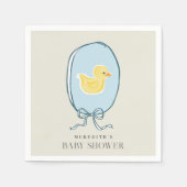Serviette En Papier Élégant Baby shower en caoutchouc Ducky (Devant)