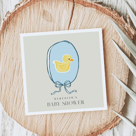 Serviette En Papier Élégant Baby shower en caoutchouc Ducky