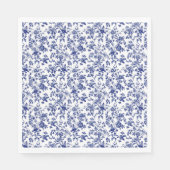 Serviette En Papier Elégant Baby shower en toile de Jouy floral bleu b (Devant)
