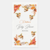 Serviette En Papier Elégant Baby shower floral de Boho Automne (Devant)