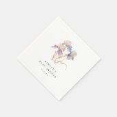 Serviette En Papier Elégant Baby shower Floral Iris (Coin)