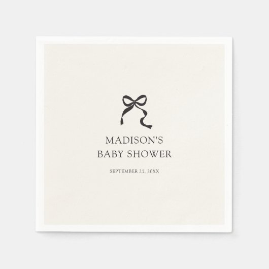 Serviette En Papier Élégant Baby shower minimal à mâchoires (Devant)