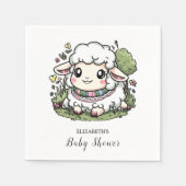 Serviette En Papier Elégant Baby shower Pastel Sheep (Devant)