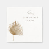 Serviette En Papier Élégant Baby shower rustique Séché Palm Boho (Devant)