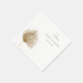 Serviette En Papier Élégant Baby shower rustique Séché Palm Boho (Coin)