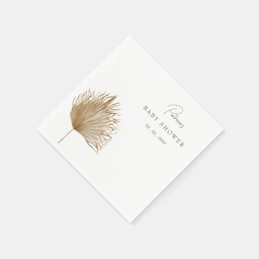 Serviette En Papier Élégant Baby shower rustique Séché Palm Boho (Coin)