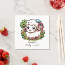 Élégant Baby shower simple de mouton