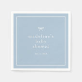 Serviette En Papier Elégant Baby shower simple Dusty Blue Boys (Devant)