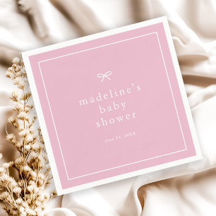 Serviette En Papier Elégant Baby shower simple filles roses