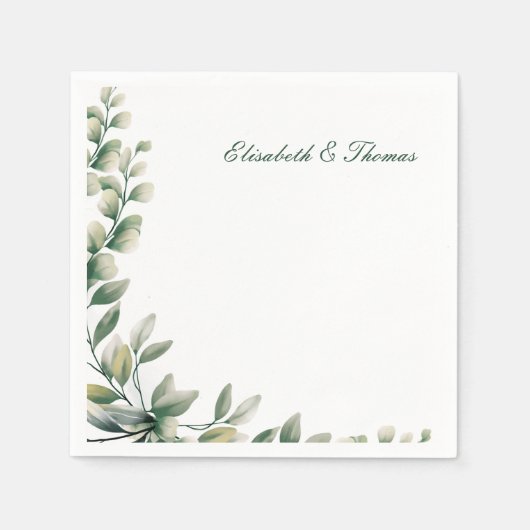 Serviette En Papier Elegant background eucalyptus leaves wedding (Devant)
