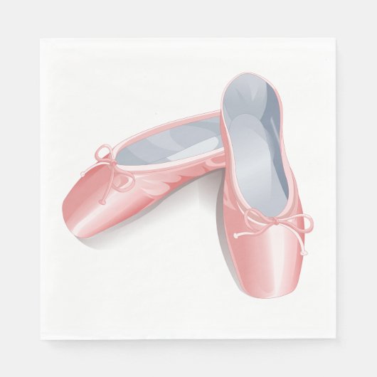 Serviette En Papier Élégant Ballet Rose Appartements mignonette Fille  (Devant)
