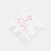 Serviette En Papier Élégant Baptême croisé Personnalisé Napkin (Coin)