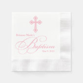 Serviette En Papier Élégant Baptême croisé Personnalisé Napkin (Devant)