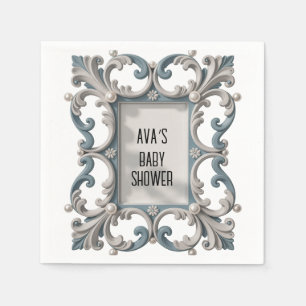 Serviette En Papier Elégant baroque Baby Boy Douche