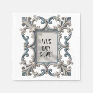 Serviette En Papier Elégant baroque Baby Boy Douche