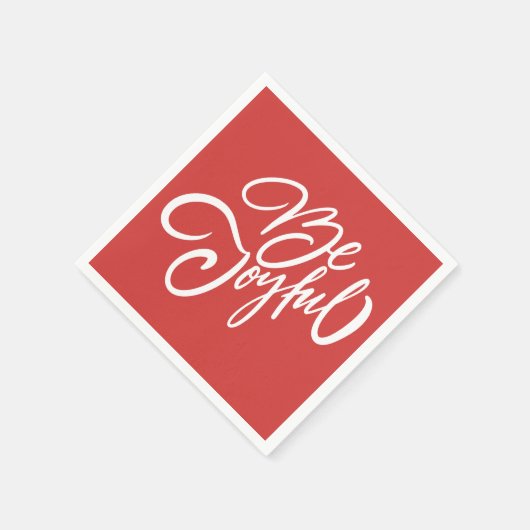 Serviette En Papier Elégant Be Joyful Holiday Design (Coin)