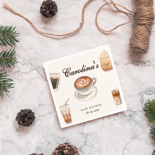 Serviette En Papier Élégant bébé brasse le baby shower de café
