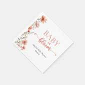 Serviette En Papier Élégant Bébé floral Blush en fleurs Douche (Coin)