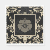 Serviette En Papier Elégant beige damassé Noël personnalisé Papier (Devant)