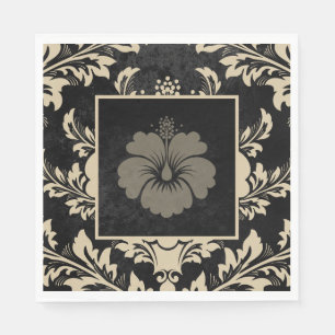 Serviette En Papier Elégant beige damassé Noël personnalisé Papier