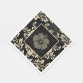 Serviette En Papier Elégant beige damassé Noël personnalisé Papier (Coin)