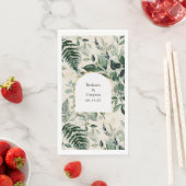 Serviette En Papier élégant beige moderne arche botanique feuille mari (En situation)