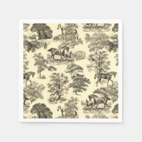 Elégant Beige Rustique Horses Toile