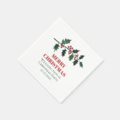 Serviette En Papier Elegant Berries Christmas Botanical Simple (Coin)