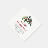 Serviette En Papier Elegant Berries Christmas Botanical Simple (Coin)