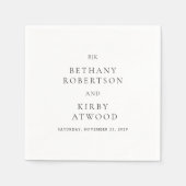 Serviette En Papier Elegant Black and White Classic Wedding (Devant)