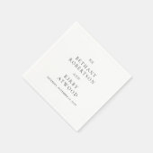 Serviette En Papier Elegant Black and White Classic Wedding (Coin)