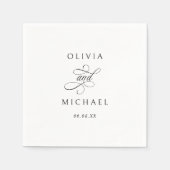 Serviette En Papier Elegant Black and White Classy Minimalist Wedding (Devant)