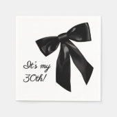 Serviette En Papier Elegant Black Bow Birthday Party Napkins (Devant)
