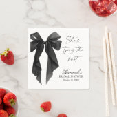 Serviette En Papier Elegant Black Bow Bridal Shower  (En situation)