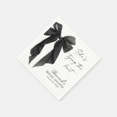 Serviette En Papier Elegant Black Bow Bridal Shower  (Coin)