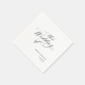 Serviette En Papier Elegant black calligraphy wedding (Coin)
