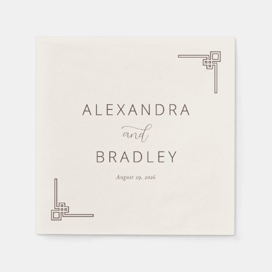 Serviette En Papier Elegant Black Geometric (Devant)