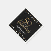 Serviette En Papier Elégant Black Gold 50 et fabuleux anniversaire per (Coin)