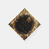 Serviette En Papier Elégant Black & Gold 50e Anniversaire Papier Napki (Coin)