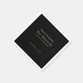 Serviette En Papier Elégant Black Gold Bar Mitzvah (Coin)