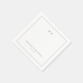 Serviette En Papier Elegant Black Minimalist Typographic (Coin)