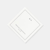 Serviette En Papier Elegant Black Minimalist Typographic (Coin)