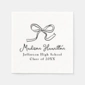 Serviette En Papier Élégant Black Vintage Bow Graduation (Devant)