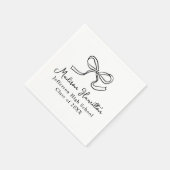 Serviette En Papier Élégant Black Vintage Bow Graduation (Coin)
