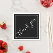Serviette En Papier Elegant Black Wedding | Thank You Reception (En situation)